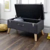 GFW Minstrel Ottoman Storage Bench Large Charcoal Grey