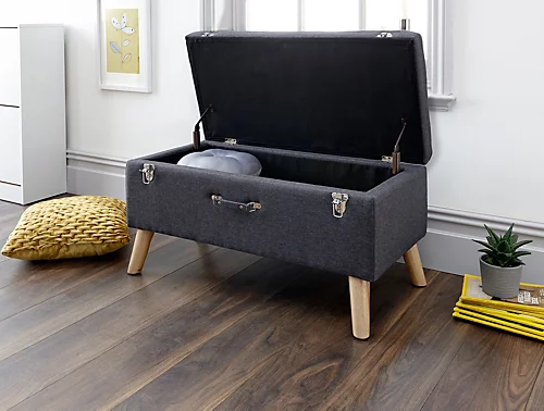 GFW Minstrel Ottoman Storage Bench Large Charcoal Grey 3 GFW Minstrel Ottoman Storage Bench Large Charcoal Grey