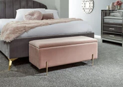 GFW Mystica Ottoman Storage Bench Blush Pink