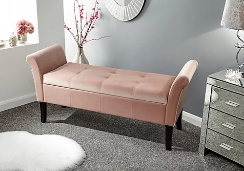 GFW Osborne Upholstered Window Seat Blush Pink 3 GFW Osborne Upholstered Window Seat Blush Pink