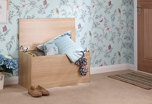 GFW Panama Ottoman Storage Box Oak