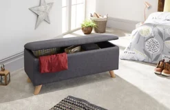 GFW Secreto Ottoman Storage Bench Charcoal Grey