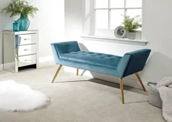GFW Turin Upholstered Window Seat Teal