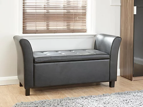 GFW Verona Upholstered Window Seat Black 4 GFW Verona Upholstered Window Seat Black - Image 2