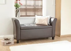 GFW Verona Upholstered Window Seat Brown