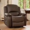 Glendale 92cm Wide Brown Bonded Leather Manually Operated Recliner Arm Chair -Furniture Store glendale 92cm wide brown bonded leather manually operated recliner arm chair5060980886945 01c MP