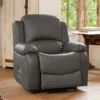 Glendale 92cm Wide Grey Bonded Leather Manually Operated Recliner Arm Chair -Furniture Store glendale 92cm wide grey bonded leather manually operated recliner arm chair5060980886976 01c MP