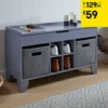 Hallway Storage Ottoman Bench With Shoe Storage In Grey -Furniture Store hallway storage ottoman bench with shoe storage in grey5016319941786 01c MP