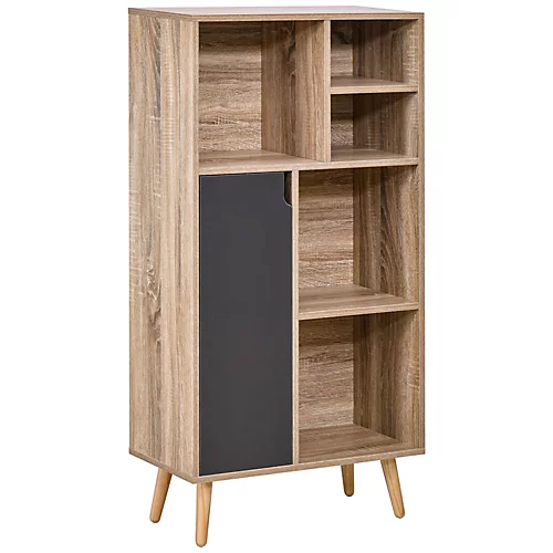 HOMCOM 121x60 Freestanding Storage Cabinet 4 Legs 5 Compartments Furniture Grey 4 HOMCOM 121x60 Freestanding Storage Cabinet 4 Legs 5 Compartments Furniture Grey - Image 2