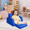 HOMCOM 2 In 1 Kids Armchair Sofa Bed Fold Out Padded Wood Frame Bedroom Blue -Furniture Store homcom 2 in 1 kids armchair sofa bed fold out padded wood frame bedroom blue5056602969172 01c MP