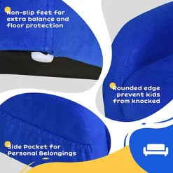 HOMCOM 2 In 1 Kids Armchair Sofa Bed Fold Out Padded Wood Frame Bedroom Blue -Furniture Store homcom 2 in 1 kids armchair sofa bed fold out padded wood frame bedroom blue5056602969172 06c MP