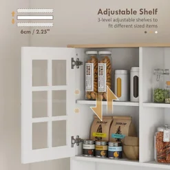 HOMCOM 72 Inch Modern Kitchen Solid Storage Sideboard Cabinet With Glass Door White 9 HOMCOM 72 Inch Modern Kitchen Solid Storage Sideboard Cabinet With Glass Door White -Furniture Store homcom 72 inch modern kitchen solid storage sideboard cabinet with glass door white5056399106187 06c MP