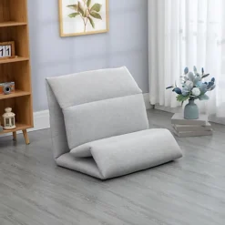 HOMCOM Adjustable Floor Chair With Back Support For Gaming Meditation Grey