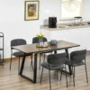 HOMCOM Extendable Dining Table Rectangular Wood Effect Tabletop With Steel Frame -Furniture Store homcom extendable dining table rectangular wood effect tabletop with steel frame5056534546304 01c MP