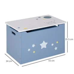 HOMCOM Kids Wooden Toy Box Children Storage Chest Furniture Blue -Furniture Store homcom kids wooden toy box children storage chest furniture blue5056399121203 03c MP