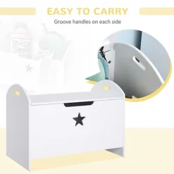 HOMCOM Kids Wooden Toy Children Box Storage Organizer White -Furniture Store homcom kids wooden toy children box storage organizer white5056029873243 06c MP