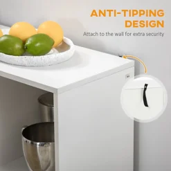 HOMCOM Kitchen Sideboard Storage Cabinet With Removable Wine Holder, Grey -Furniture Store homcom kitchen sideboard storage cabinet with removable wine holder grey5056602914431 06c MP