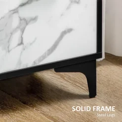 HOMCOM Modern Kitchen Sideboard Storage Cabinet With Doors And Drawers, White -Furniture Store homcom modern kitchen sideboard storage cabinet with doors and drawers white5056602910662 06c MP