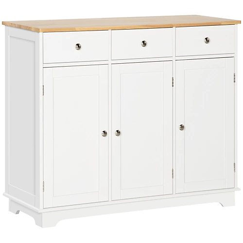 HOMCOM Modern Sideboard Buffet Cabinet With Storage Cabinets And Drawers White 4 HOMCOM Modern Sideboard Buffet Cabinet With Storage Cabinets And Drawers White - Image 2