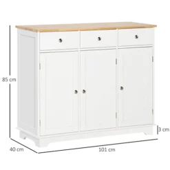 HOMCOM Modern Sideboard Buffet Cabinet With Storage Cabinets And Drawers White 8 HOMCOM Modern Sideboard Buffet Cabinet With Storage Cabinets And Drawers White -Furniture Store homcom modern sideboard buffet cabinet with storage cabinets and drawers white5056534591366 03c MP