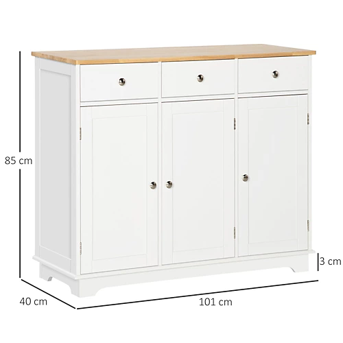HOMCOM Modern Sideboard Buffet Cabinet With Storage Cabinets And Drawers White 5 HOMCOM Modern Sideboard Buffet Cabinet With Storage Cabinets And Drawers White - Image 3