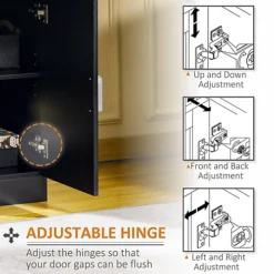 HOMCOM Modern Storage Cabinet, Small Floor Cupboard With Drawer Black -Furniture Store homcom modern storage cabinet small floor cupboard with drawer black5056534585525 06c MP