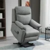 HOMCOM Power Lift Chair Electric Riser Recliner For Elderly, Faux Leather Sofa Lounge Armchair, Grey -Furniture Store homcom power lift chair electric riser recliner for elderly faux leather sofa lounge armchair grey5056534530341 01c MP