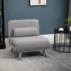 HOMCOM Single Sofa Bed Sleeper Foldable Portable Pillow Lounge Couch Living Room Furniture - Grey -Furniture Store homcom single sofa bed sleeper foldable portable pillow lounge couch living room furniture grey5056399110979 01c MP