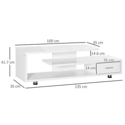 HOMCOM TV Stand For TVs Up To 45" TV Cabinet W/ Storage Drawer High Gloss White -Furniture Store homcom tv stand for tvs up to 45 tv cabinet w storage drawer high gloss white5056534592394 03c MP