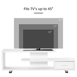HOMCOM TV Stand For TVs Up To 45" TV Cabinet W/ Storage Drawer High Gloss White -Furniture Store homcom tv stand for tvs up to 45 tv cabinet w storage drawer high gloss white5056534592394 06c MP