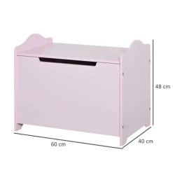 HOMCOM Wooden Kids Children Toy Storage Organizer Chest Safety Hinge Pink -Furniture Store homcom wooden kids children toy storage organizer chest safety hinge pink5056399113772 03c MP