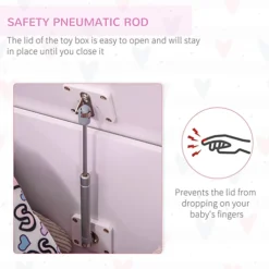 HOMCOM Wooden Kids Children Toy Storage Organizer Chest Safety Hinge Pink -Furniture Store homcom wooden kids children toy storage organizer chest safety hinge pink5056399113772 06c MP