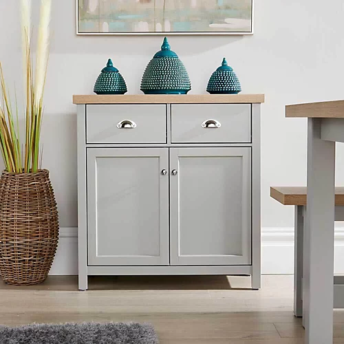 Home Source Avon 2 Drawer 2 Door Cupboard Unit Grey 3 Home Source Avon 2 Drawer 2 Door Cupboard Unit Grey
