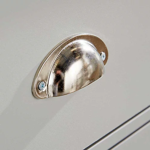 Home Source Avon 2 Drawer 2 Door Cupboard Unit Grey 5 Home Source Avon 2 Drawer 2 Door Cupboard Unit Grey - Image 3