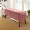 Home Source Carson Buttoned Storage Ottoman Blush Pink -Furniture Store home source carson buttoned storage ottoman blush pink5056065436075 01c MP