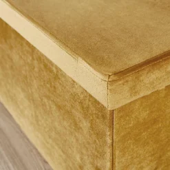 Home Source Flat Velvet Folding Storage Ottoman Mustard Yellow -Furniture Store home source flat velvet folding storage ottoman mustard yellow5056065441208 03c MP