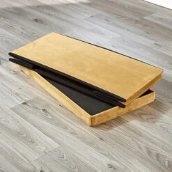 Home Source Flat Velvet Folding Storage Ottoman Mustard Yellow -Furniture Store home source flat velvet folding storage ottoman mustard yellow5056065441208 04c MP