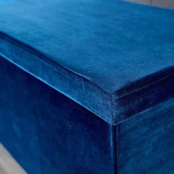 Home Source Flat Velvet Folding Storage Ottoman Navy Blue -Furniture Store home source flat velvet folding storage ottoman navy blue5056065441215 03c MP