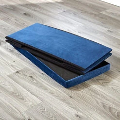 Home Source Flat Velvet Folding Storage Ottoman Navy Blue -Furniture Store home source flat velvet folding storage ottoman navy blue5056065441215 04c MP