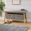 Home Source Jenson Bamboo Grey Padded Storage Bench Hallway Unit With 2 Pull Out Storage Boxes -Furniture Store home source jenson bamboo grey padded storage bench hallway unit with 2 pull out storage boxes5056065460797 01c MP