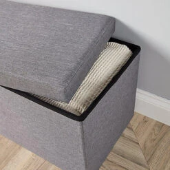 Home Source Sofia Extra Large Rectangular Folding Storage Ottoman Grey -Furniture Store home source sofia extra large rectangular folding storage ottoman grey5056065432893 02c MP