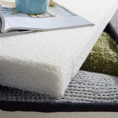 Home Source Teddy Fur Folding Storage Ottoman Cream 5 Home Source Teddy Fur Folding Storage Ottoman Cream - Image 3