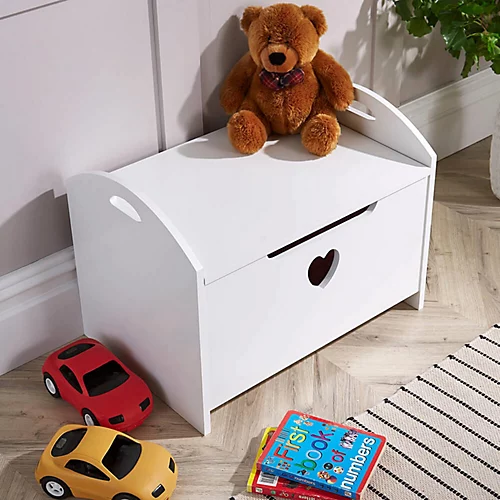 Home Source Zoe Toy Storage Ottoman Chest White 3 Home Source Zoe Toy Storage Ottoman Chest White
