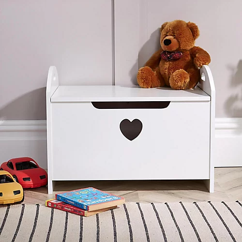 Home Source Zoe Toy Storage Ottoman Chest White 4 Home Source Zoe Toy Storage Ottoman Chest White - Image 2