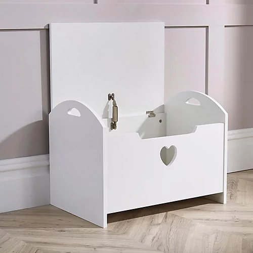 Home Source Zoe Toy Storage Ottoman Chest White 5 Home Source Zoe Toy Storage Ottoman Chest White - Image 3