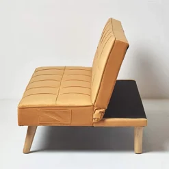 Homescapes Bower Velvet Sofa Bed, Mustard Gold -Furniture Store homescapes bower velvet sofa bed mustard gold5056280711957 04c MP