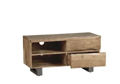 Hommoo Solid Acacia Wood 2 Drawers And 2 Shelves Small Tv Media Unit -Furniture Store hommoo solid acacia wood 2 drawers and 2 shelves small tv media unit5059368552923 03c MP