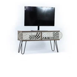Illia Maxi - TV Unit - Walnut & Black - 106x30x48 Cm