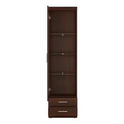 Imperial Tall Glazed 1 Door 2 Drawer Narrow Cabinet In Dark Mahogany Melamine -Furniture Store imperial tall glazed 1 door 2 drawer narrow cabinet in dark mahogany melamine5900355032136 03c MP