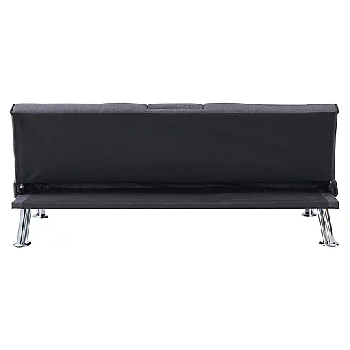 Indiana Fabric Sofa Bed Cupholder 3 Seater Chrome Legs Velvet Or Fabric, Charcoal 6 Indiana Fabric Sofa Bed Cupholder 3 Seater Chrome Legs Velvet Or Fabric, Charcoal - Image 4